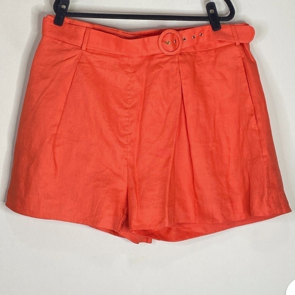 Banana Republic 100% Linen Belted Explorer Shorts Sz 14 summer cruise vacation